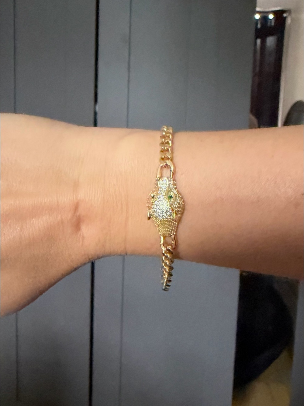 Gold Tone Pavé Parrot Bracelet - Women Jewelry